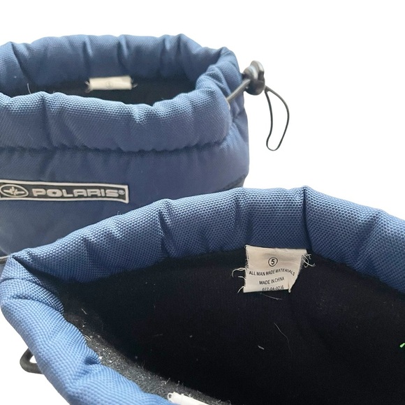 Polaris BOYS Blue Black Snow Boots cinch Closure, Size 5 - Picture 6 of 7